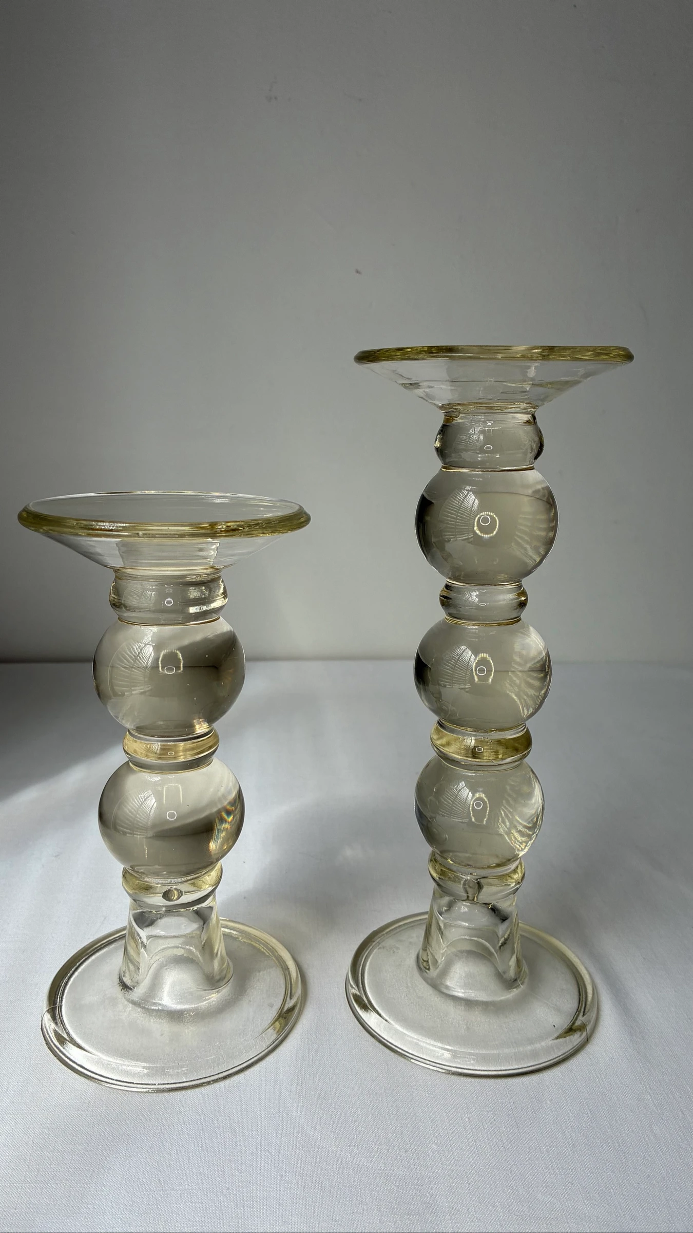 Glazen kandelaars (set van 2)